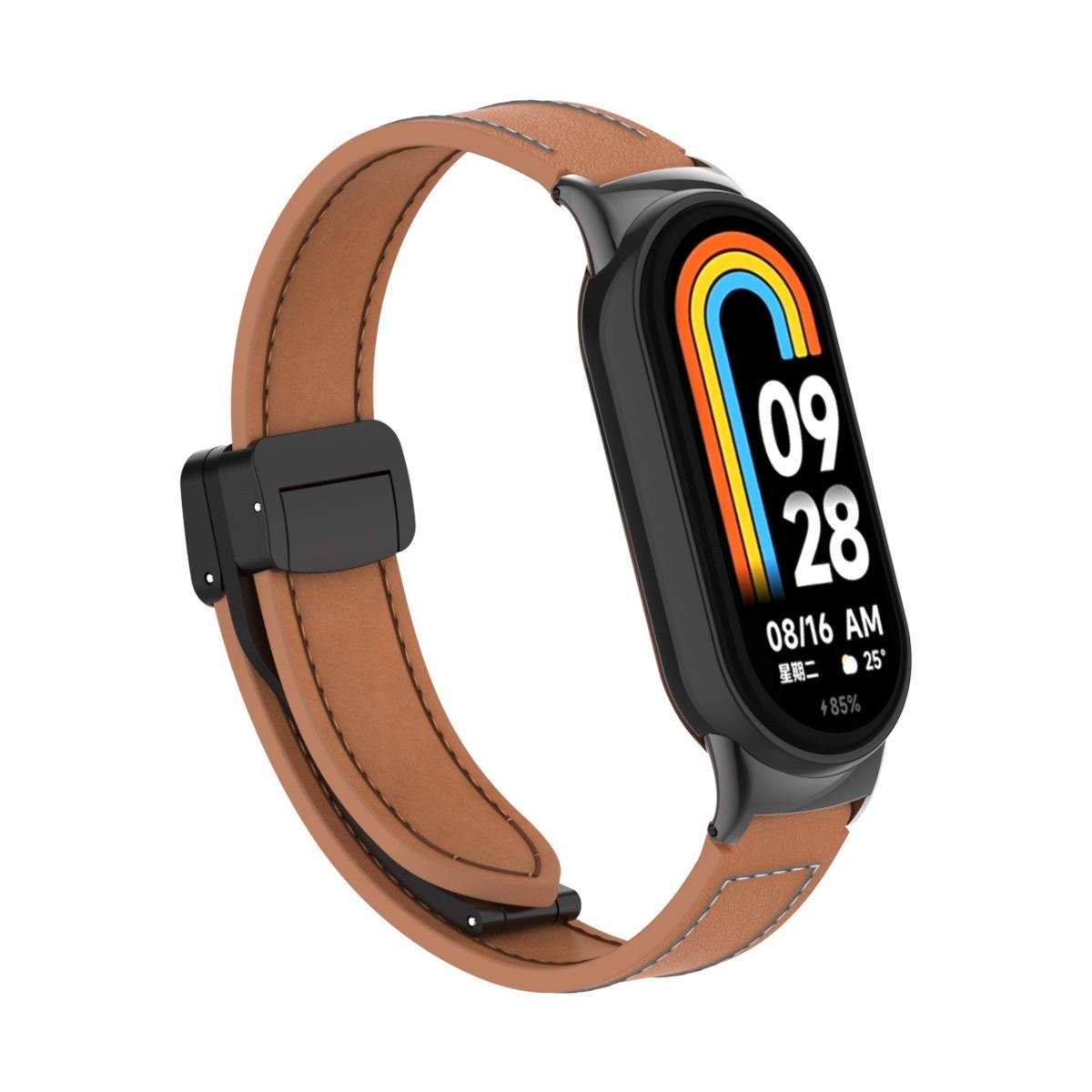 Браслет шкіряний для Xiaomi Band 8 Коричневий (11131294) - фото 2