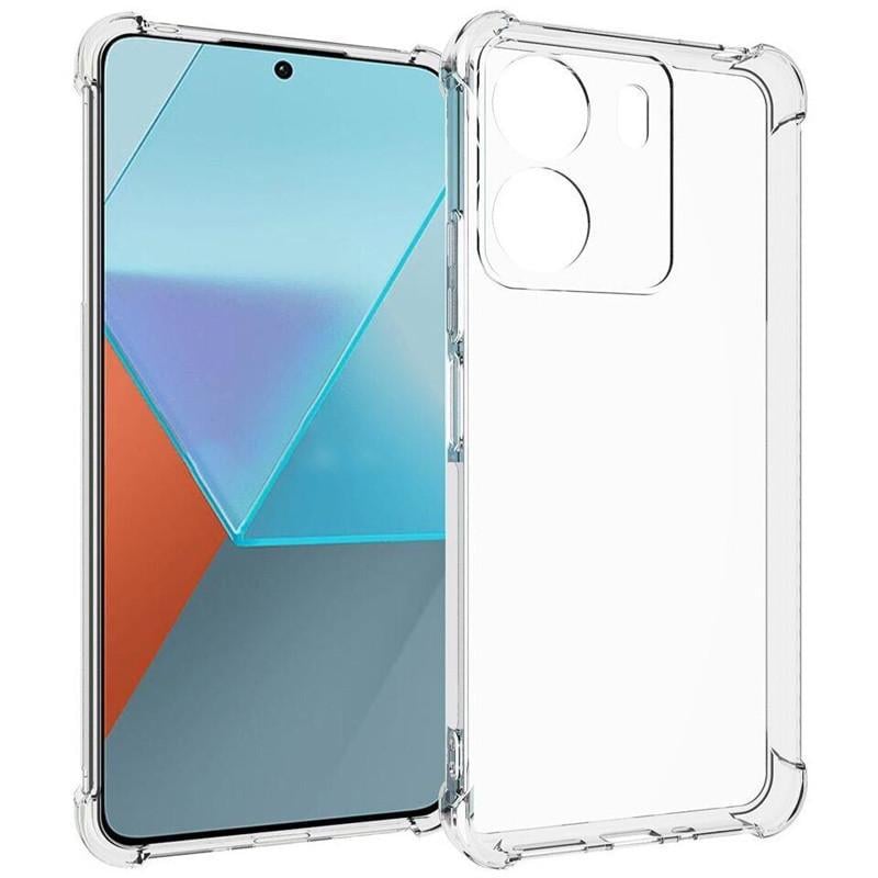 Противоударный TPU чехол GETMAN Ease logo усиленные углы Full Camera для Xiaomi Redmi 13C / Poco C65 Бесцветный (Прозрачный)