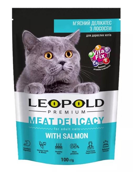 Корм для котів вологий Леопольд Premium М'ясний делікатес з лососем 100 г (00-00026837)