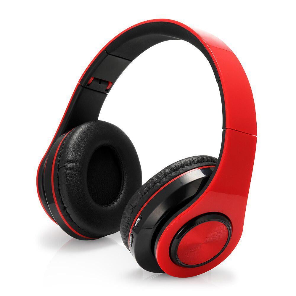 Наушники беспроводные Bluetooth B39 со светодиодными вставками Красный