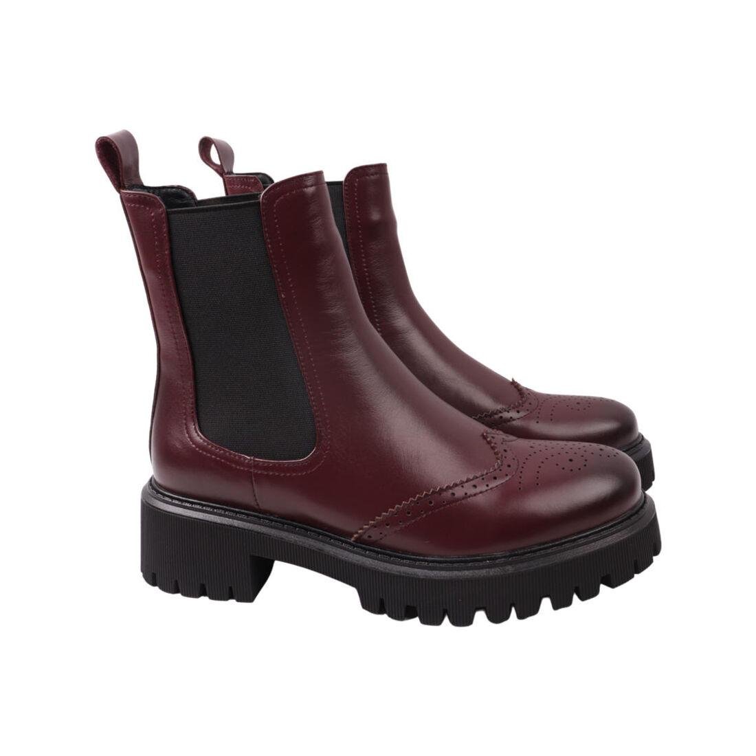 Черевики жіночі Farinni зі шкіри р. 39 Бордовий (200-21DHC)