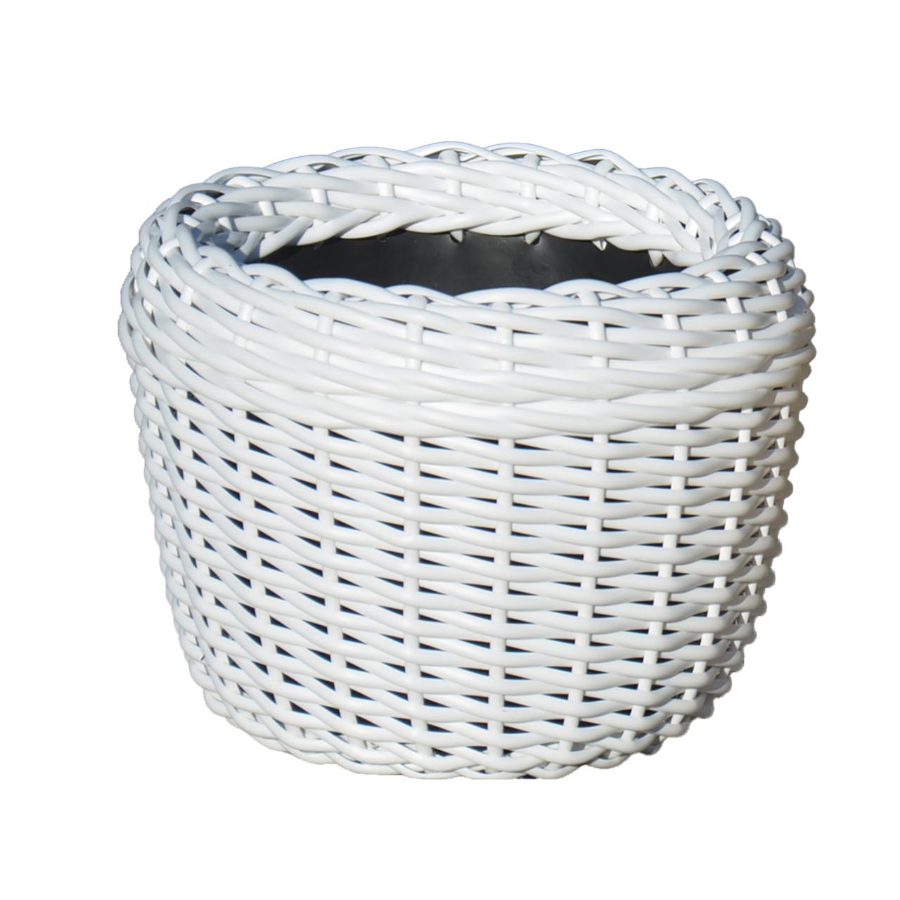 Кашпо для рослин з штучного ротангу 12 л Білий - фото 1