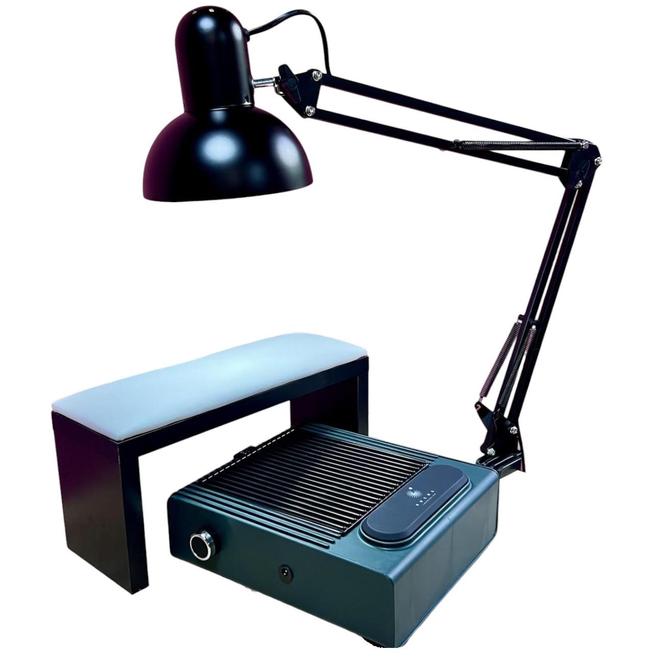 Манікюрний комплект BUCOS 3в1 лампа/підлокітник/витяжка Чорний/Зелений/Білий (2003933948)