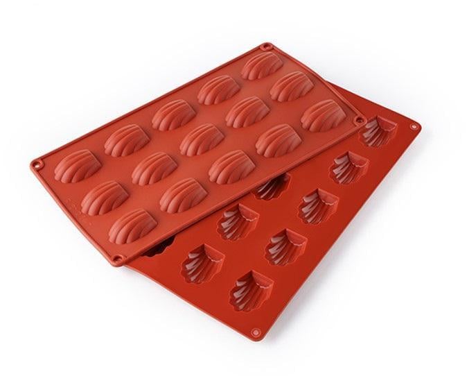 Форма силиконовая One Chef для выпечки Профи Ракушка 4,2х3,5х1,5 см на 15 ячеек Красный