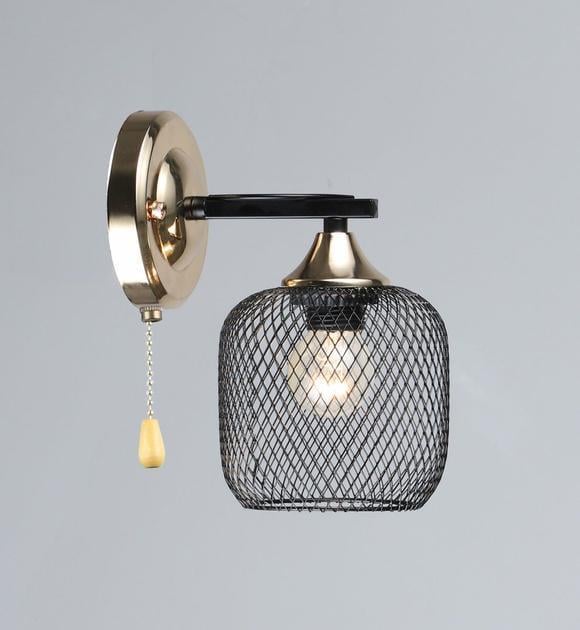 Бра настінне Valeso з круглим плафоном одинарне Е27 IP20 B K2257/1W BK+FGD Чорний/Золотий (28689762)