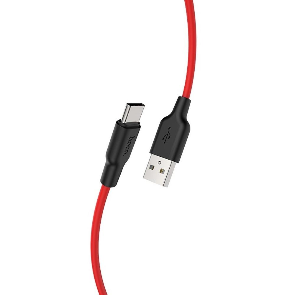 Кабель Hoco X21 Plus Silicone Cable Type-C силиконовый 2 м 3A Красный (1960674618)