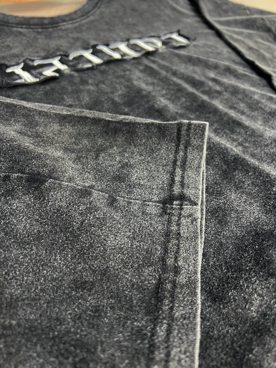 Футболка женская A-N 26029 широкая вареная тай дай длинный рукав 3\4 с вышивкой впереди OS Черный (4016) - фото 9 Футболка женская A-N 26029 широкая вареная тай дай длинный рукав 3\4 с вышивкой впереди OS Черный (4016) - фото 9