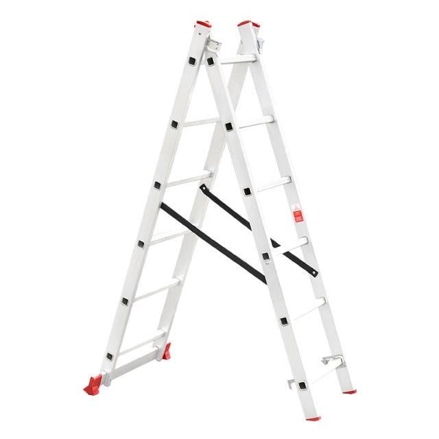 Лестница Intertool LT-0206 алюминиевая 2-х секционная универсальная раскладная 2x6 2,57 м (20580342)