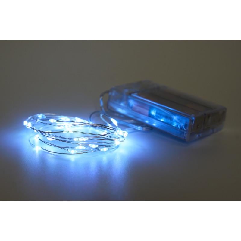 Гирлянда на батарейках 2 м 40LED холодный белый батарейки 3АА IP20 (720537) - фото 1