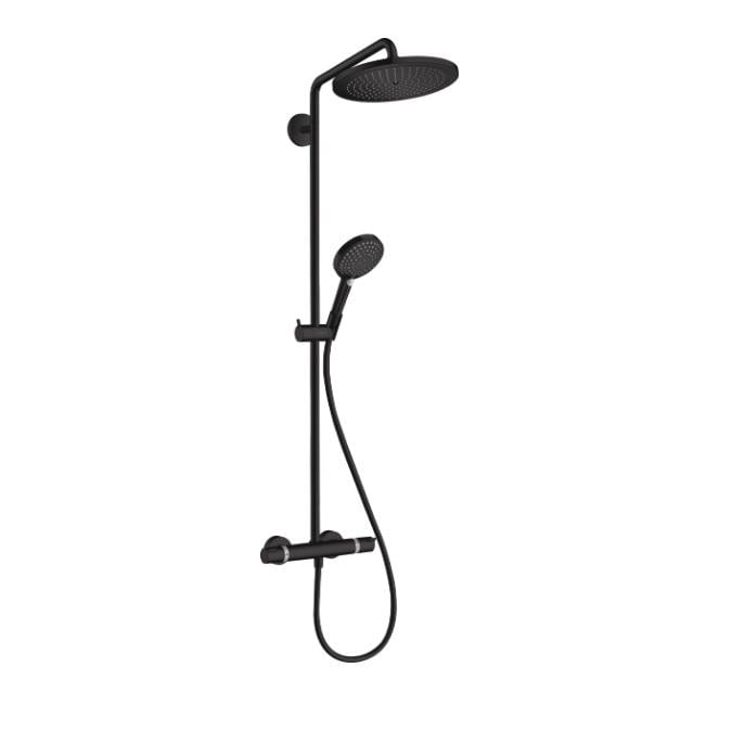 Душевая система Hansgrohe Croma Select S 280 1jet Showerpipe с термостатом металл Черный (26890670)
