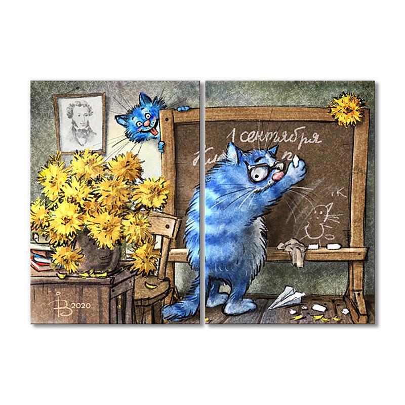 Модульная картина 1 сентября 2 модуля общий размер 70x105 см (_rinaz_20201633002)