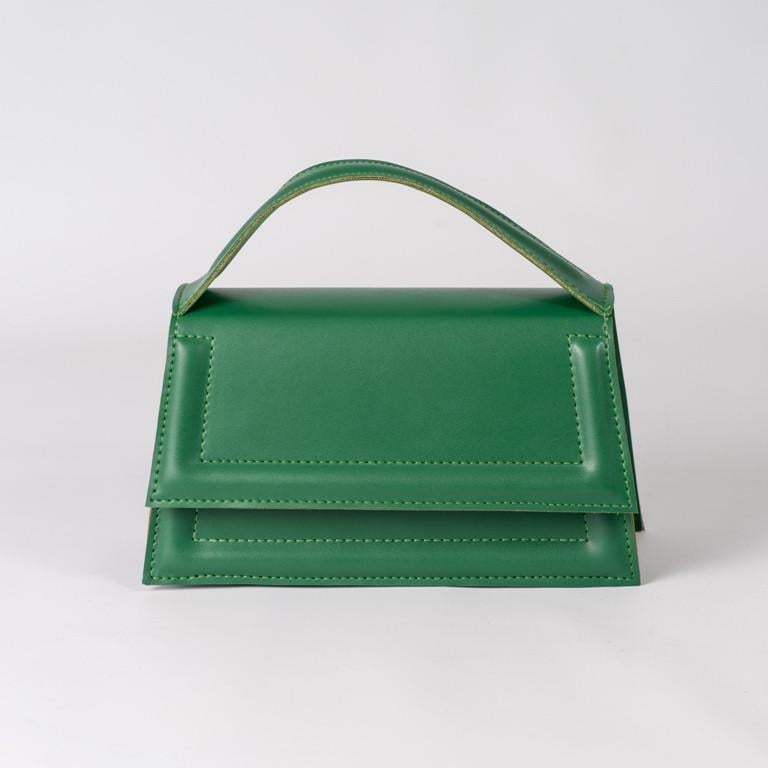 Сумка женская XENIA № 17-24 кросс-боди из гладкой экокожи Зеленый - фото 1