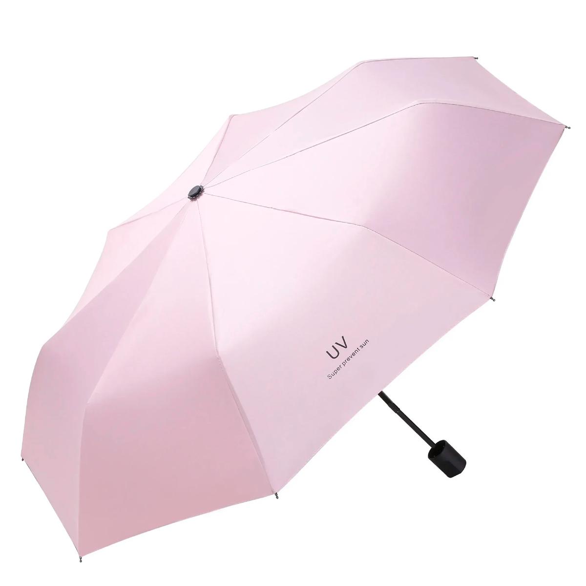 Зонтик от дождя и УФ-лучей UV Super prevent sun 95 см Розовый (1008819-Pink)