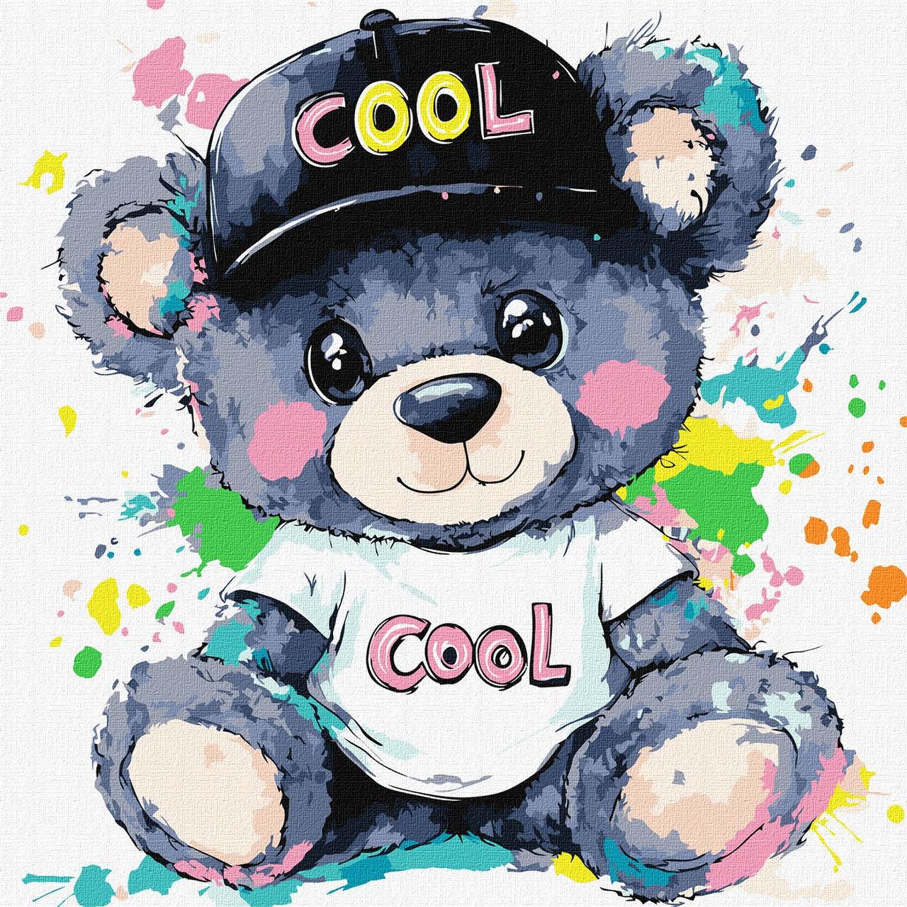 Картина по номерам Ideyka Крутой мишка 40х40 см (2847123880)