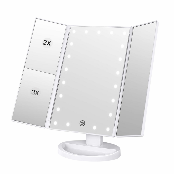 Косметичне дзеркало потрійне Superstar Magnifying Mirror MM-001 з підсвічуванням Білий (14657929)