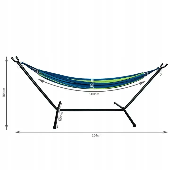 Гамак садовий двомісний Gardlov з каркасом і чохлом 200х150 см (10198) - фото 7 Гамак садовий двомісний Gardlov з каркасом і чохлом 200х150 см (10198) - фото 7