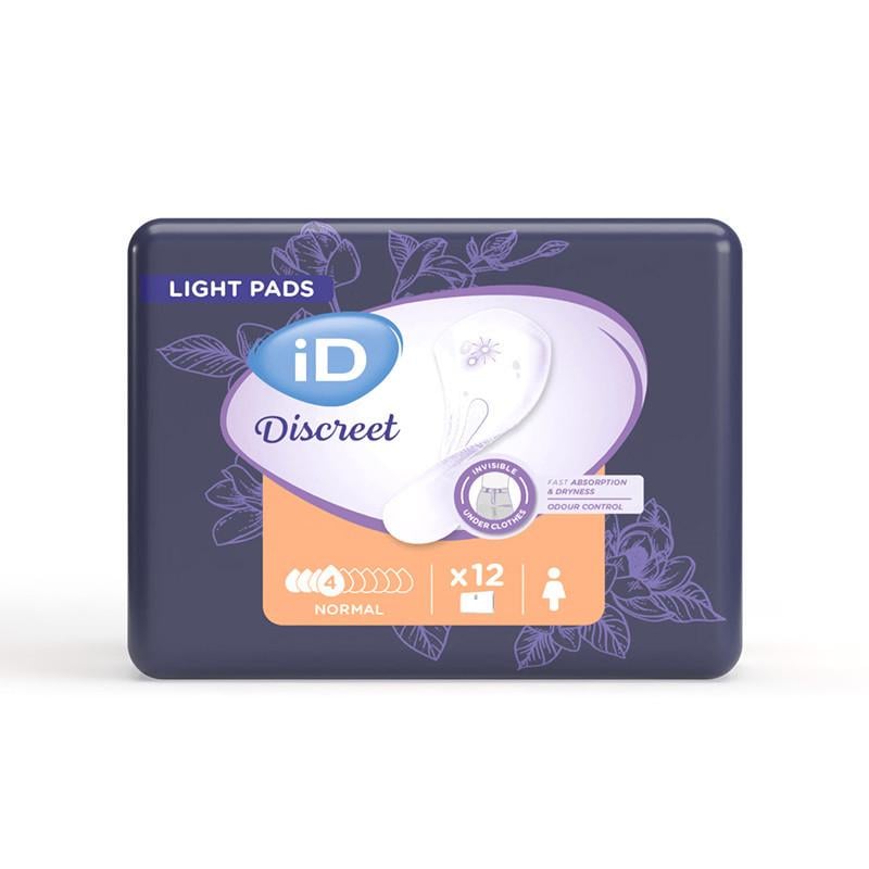 Урологические прокладки женские id Discreet Light Normal тонкие 4 капли 12 шт. (000006684)