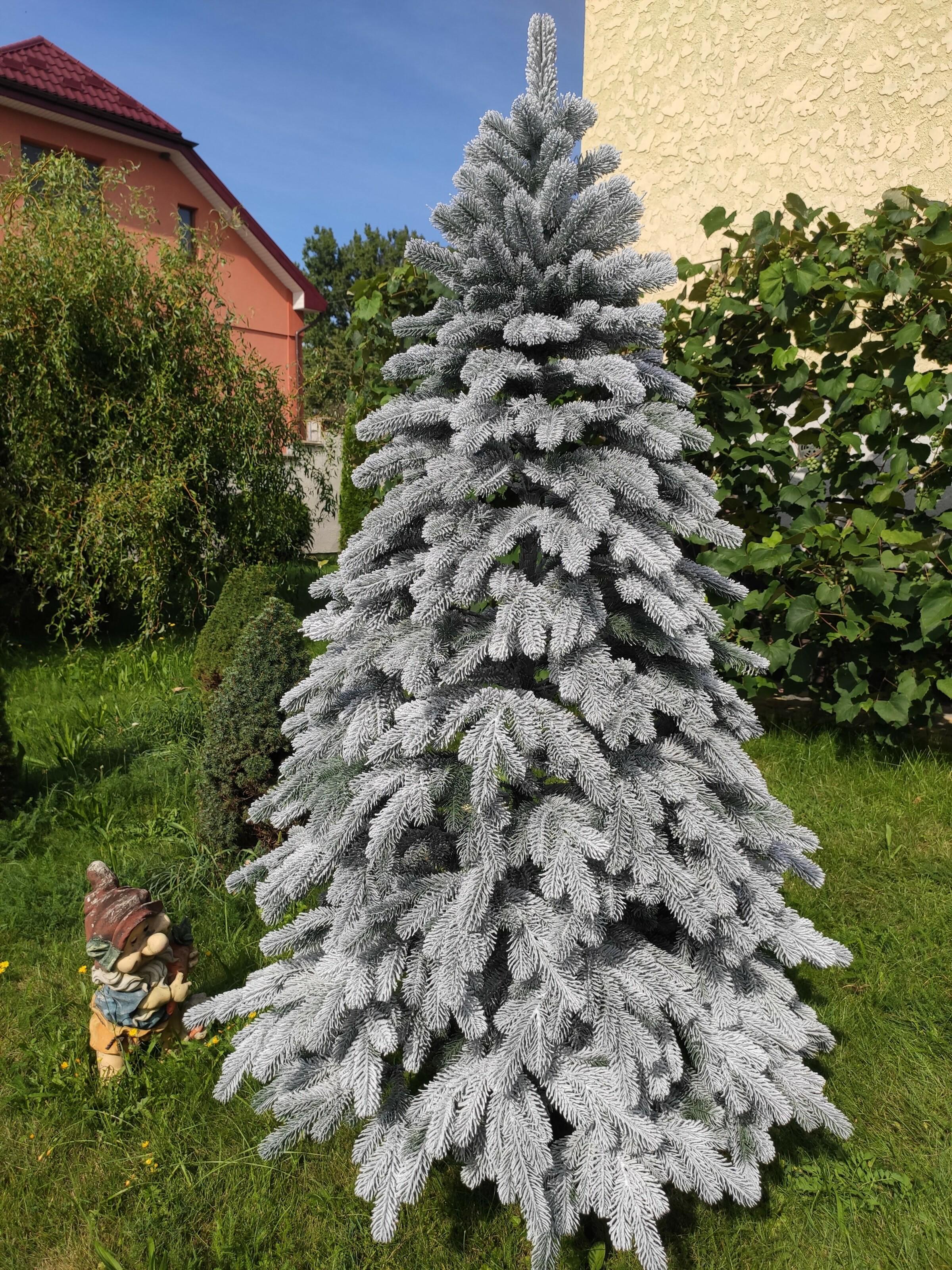 Ялинка лита елітна засніжена Хатинка з металевою розбірною підставкою 2,50 м Білий (Засн.Е-250) - фото 2