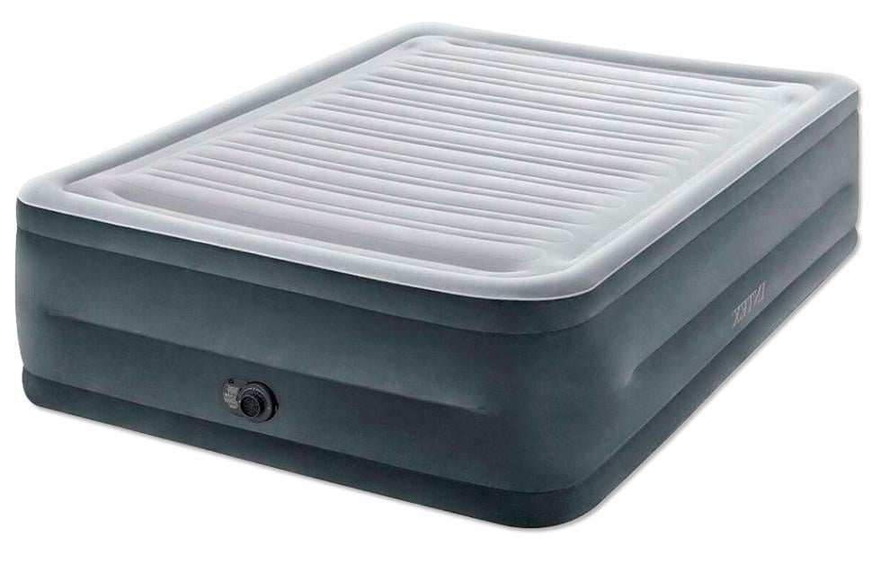 Кровать надувная двуспальная со встроенным электронасосом 203х152х56 см Серый