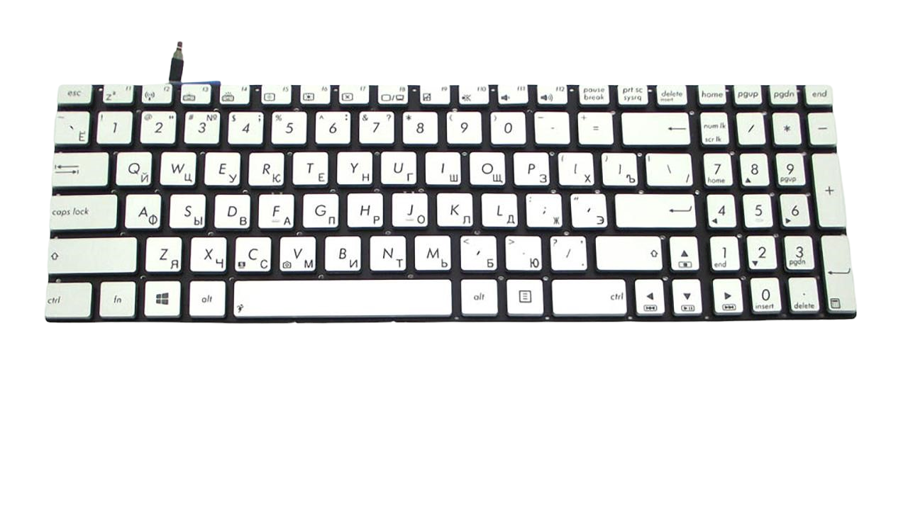 Клавиатура для ноутбука Asus R522 R522LF с подсветкой клавиш матовая (90NB00K1-R31RU0)