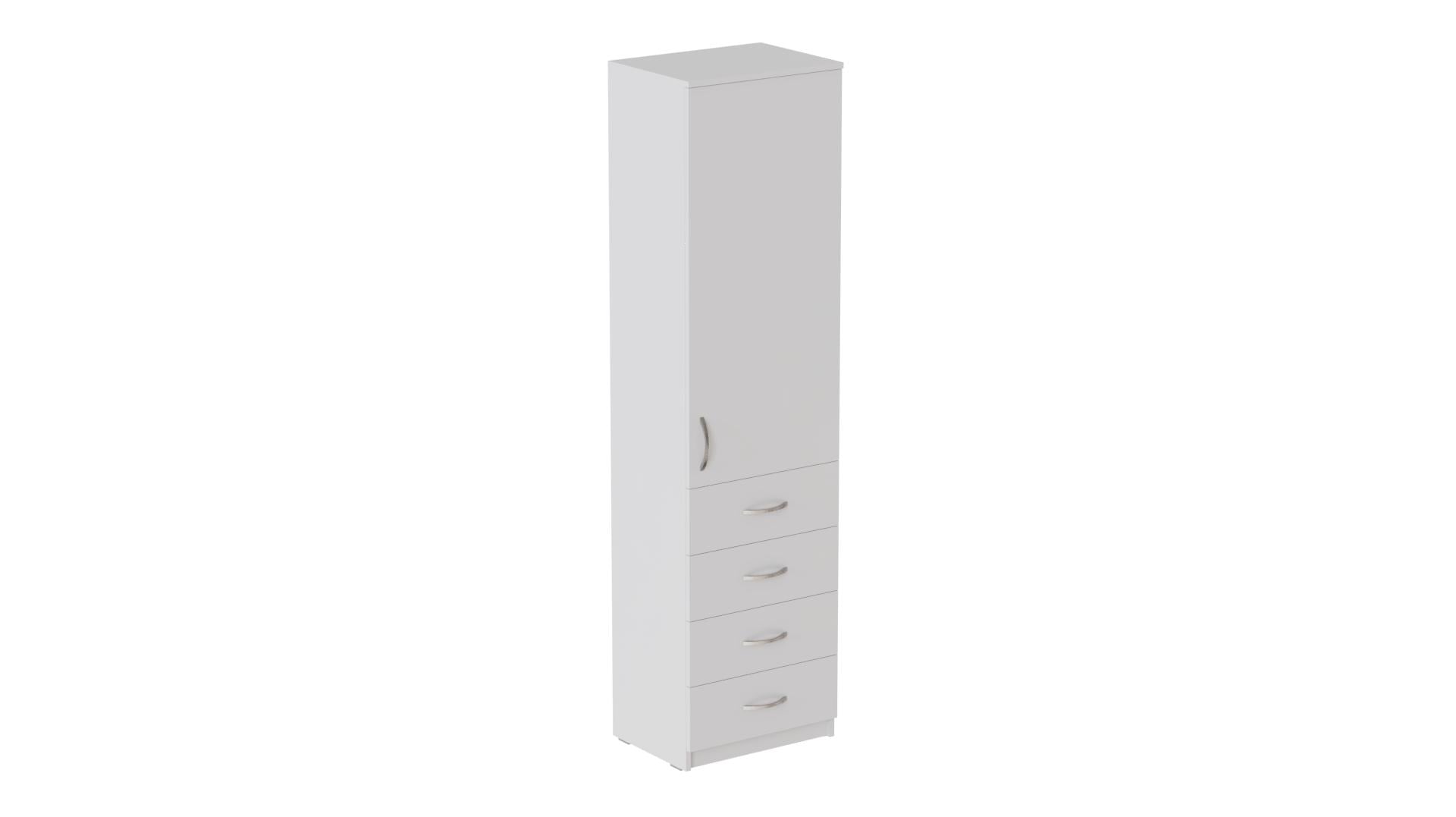 Пенал Ferrum-decor Анжело на 3 полки с дверью и 4 ящиками ДСП 16 мм 1900x500x380 мм Белый (FRD-104965)