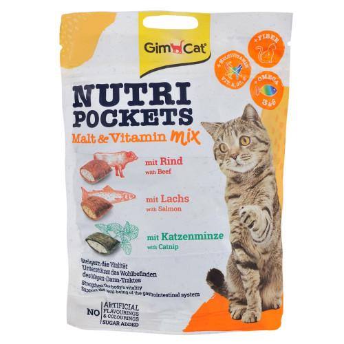 Вітамінні ласощі GimCat Nutri Pockets для котів мультивітамін мікс 150 г