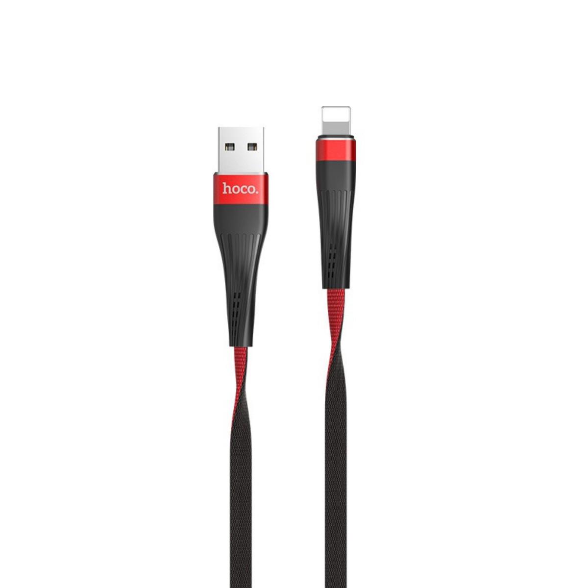 Кабель Hoco U39 Slender charging data cable for Lightning Black/Red