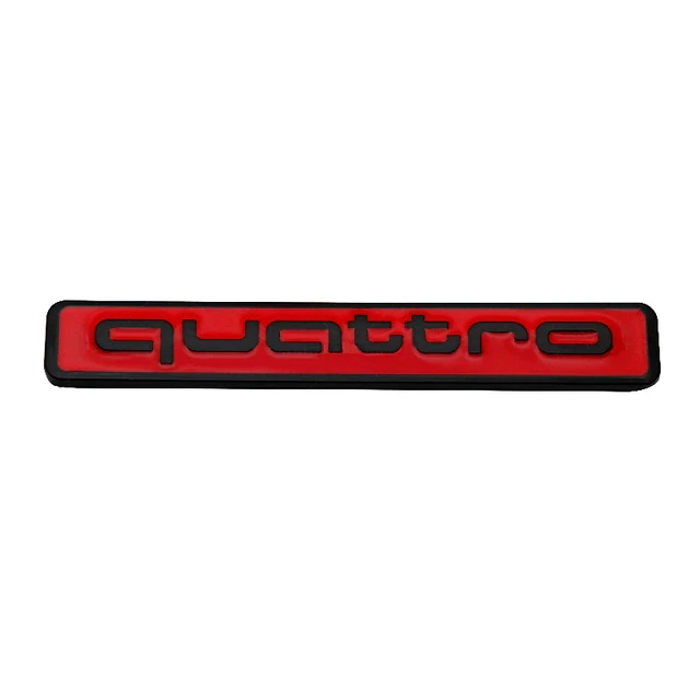 Эмблема Audi Quattro 62х11 мм Черный c красным (1693562076)