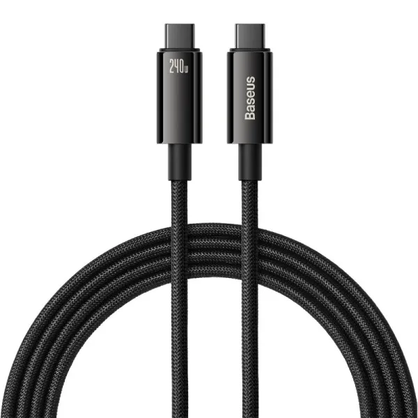Кабель BASEUS Tungsten Gold Fast Charging Data Cable Type-C to Type-C 240W 2 м Black