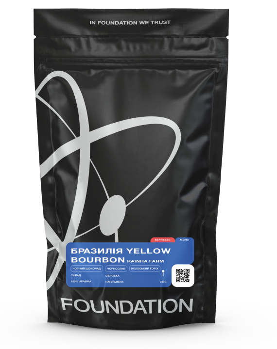 Кава в зернах Foundation Coffee Roasters Бразилія Yellow Bourbon Rainha Farm свіжообсмажена 250 г