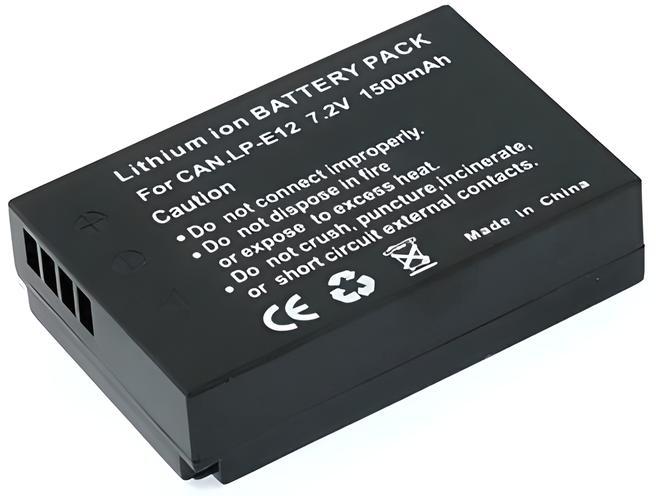 Аккумулятор фотоаппаратов Canon EOS M M2 M3 M10 M50 M100 100D SX 70 HS LP-E12 1500 ma