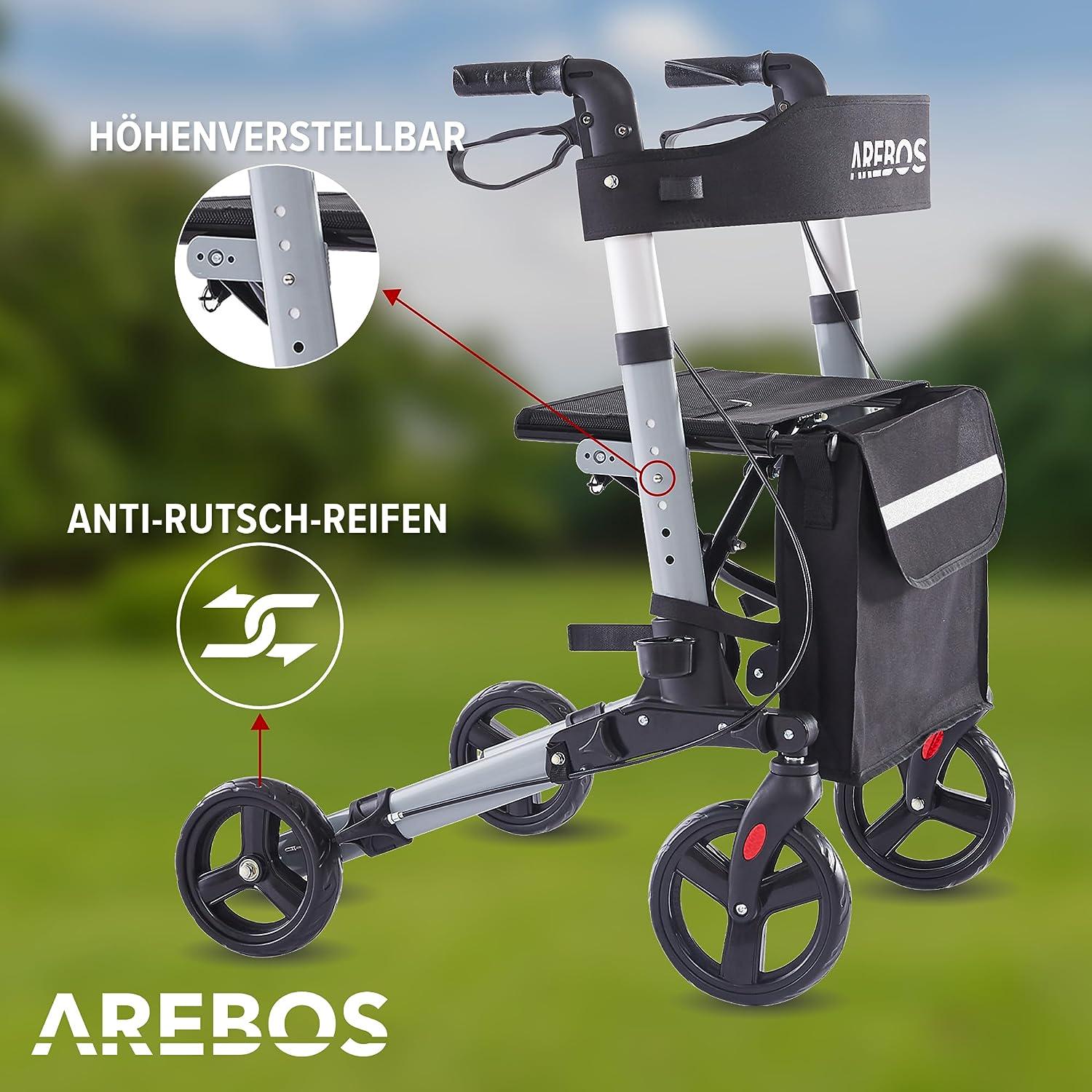 Ходунки на колесах легкие ролатор AREBOS для взрослых и пожилых людей (1980576285) - фото 4 Ходунки на колесах легкие ролатор AREBOS для взрослых и пожилых людей (1980576285) - фото 4