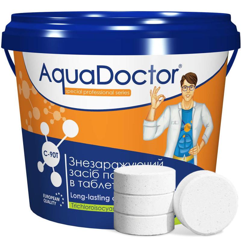Хлор длительный Aquadoctor C90T 1 кг большие таблетки