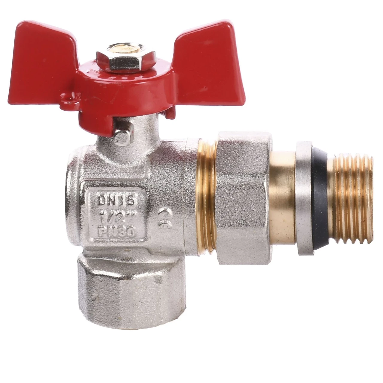 Кран шаровой угловой с американкой Valve Water Q003 NV-V124 1/2" ЗB (1200000245)