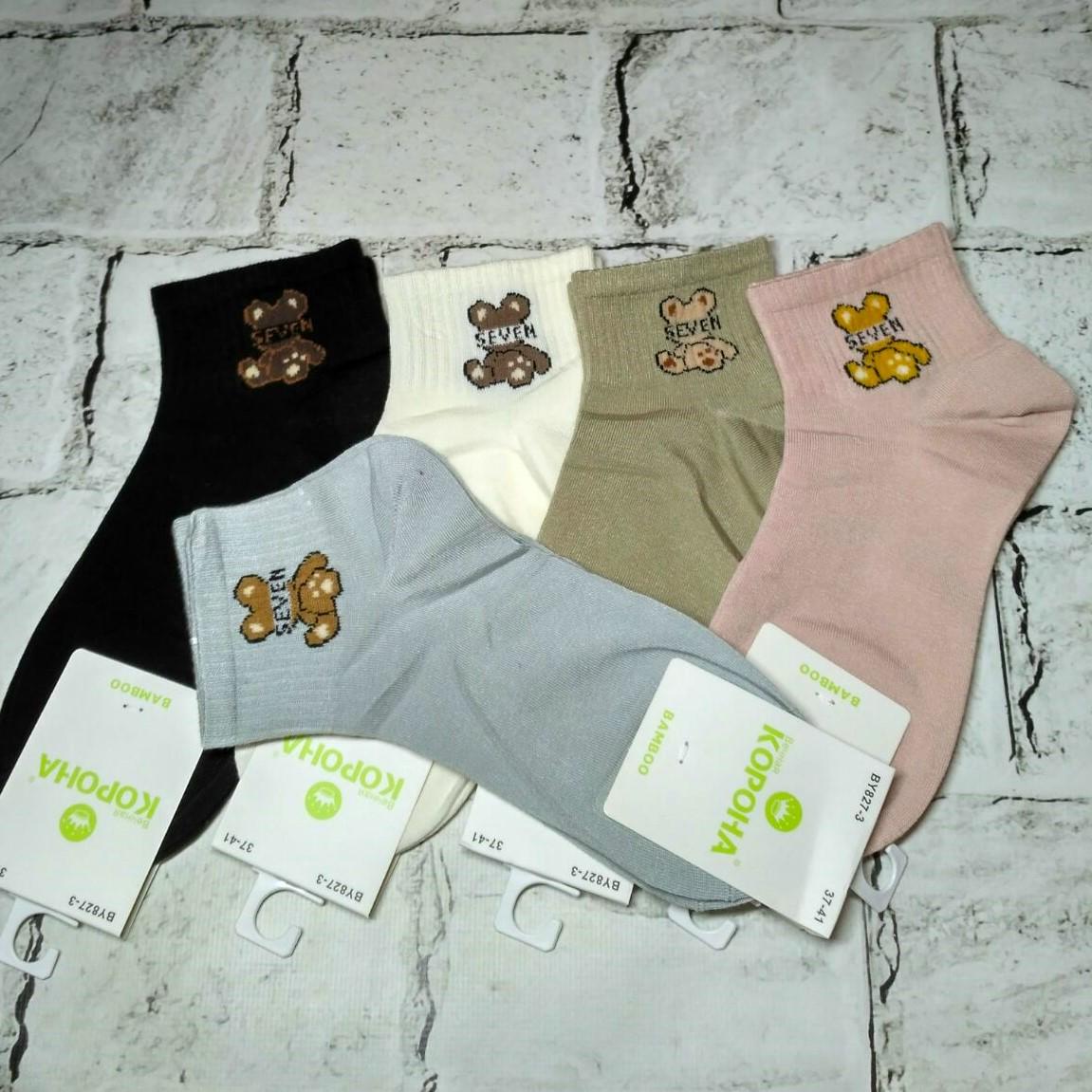 Набор женских носков бамбуковые короткие с широкой резинкой Мишка 5 пар р. 36-41 Разноцветный (BY827-3) Набор женских носков бамбуковые короткие с широкой резинкой Мишка 5 пар р. 36-41 Разноцветный (BY827-3)