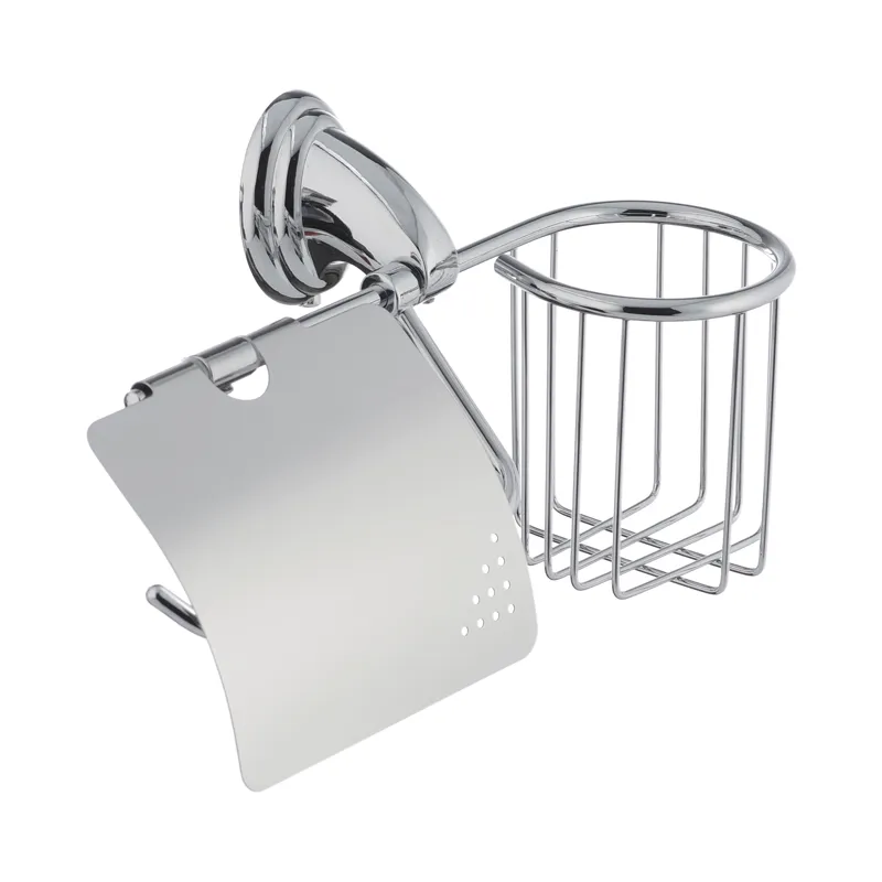 Держатель для туалетной бумаги Zerix LR1503-1 с крышкой и корзинкой (LL1494) Держатель для туалетной бумаги Zerix LR1503-1 с крышкой и корзинкой (LL1494)