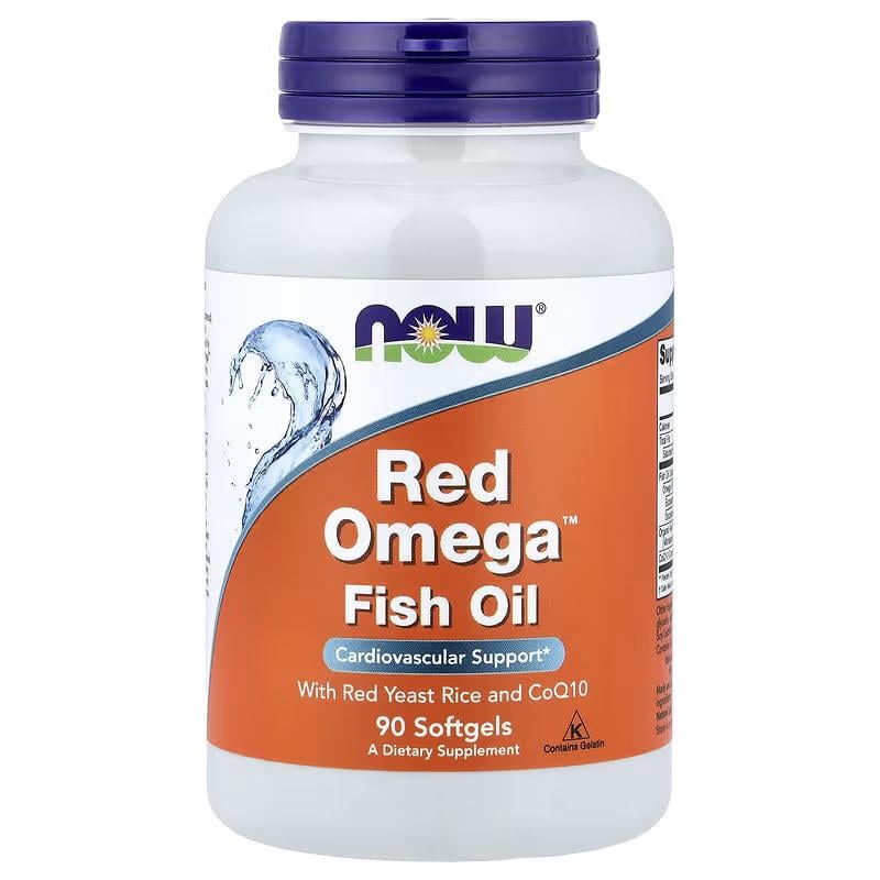 Омега-3 з червоним рисом і коензимом Q10 Now Foods Red Omega 90 капсул