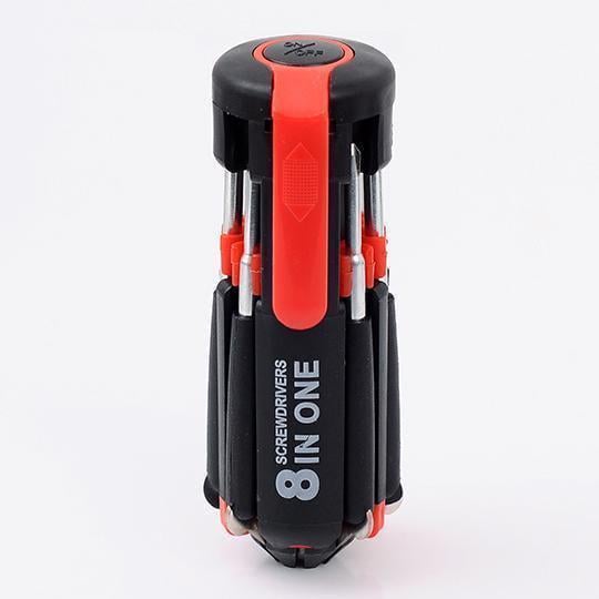 Викрутка універсальна Multi-Screwdriver Torch 8в1 в компактному дизайні з підсвічуванням Чорний з червоним (10507689)