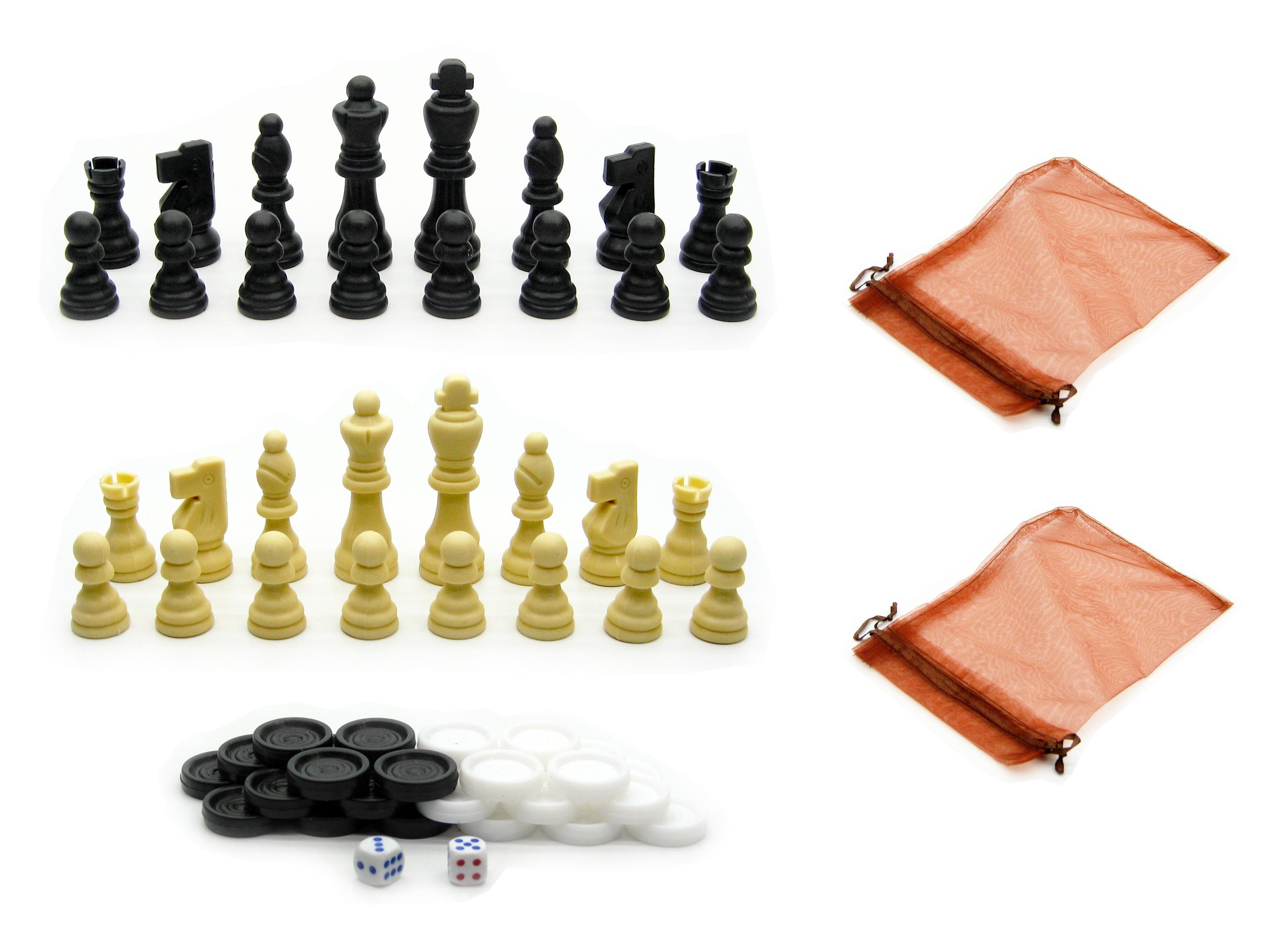 Набор фигур 220-17 для игры в шахматы/шашки/нарды - фото 1
