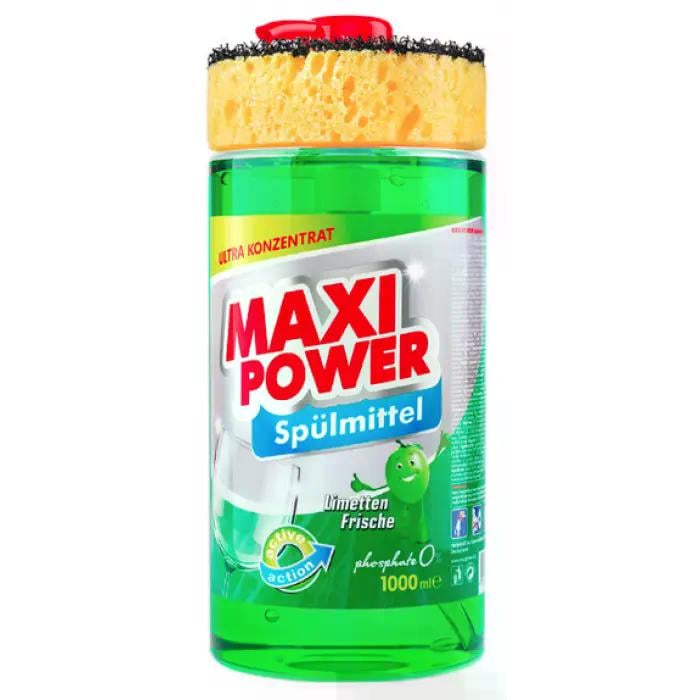Средство для мытья посуды Maxi Power Зеленый чай с губкой 1 л (411789)