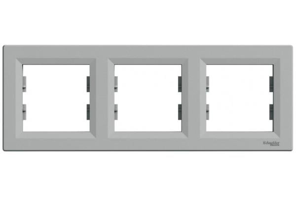 Рамка 3-місна горизонтальна Schneider Electric Asfora Алюміній (EPH5800361)
