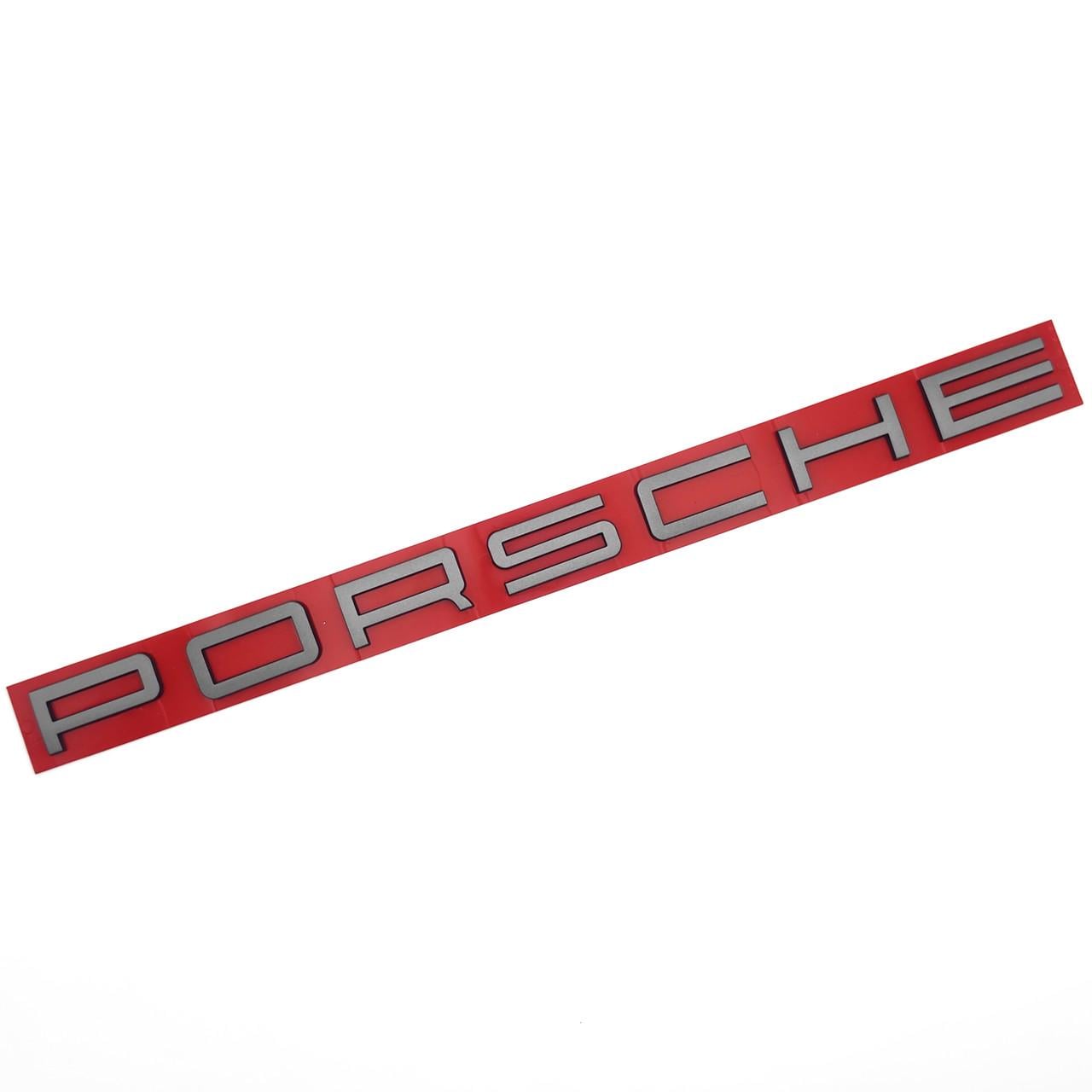 Емблема напис Porsche 35х2,1 см ABS Сірий глянець (3085233899)