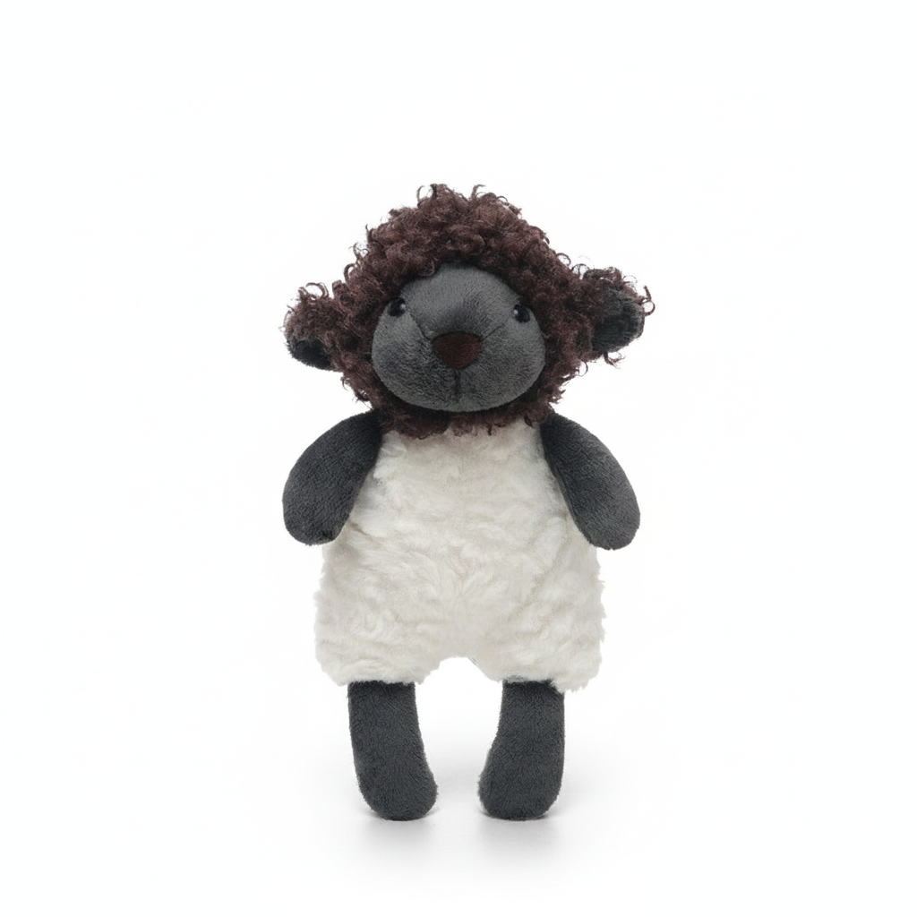 М'яка плюшева іграшка Jooki Sheep Баранчик кучерявий 32 см Чорно-білий