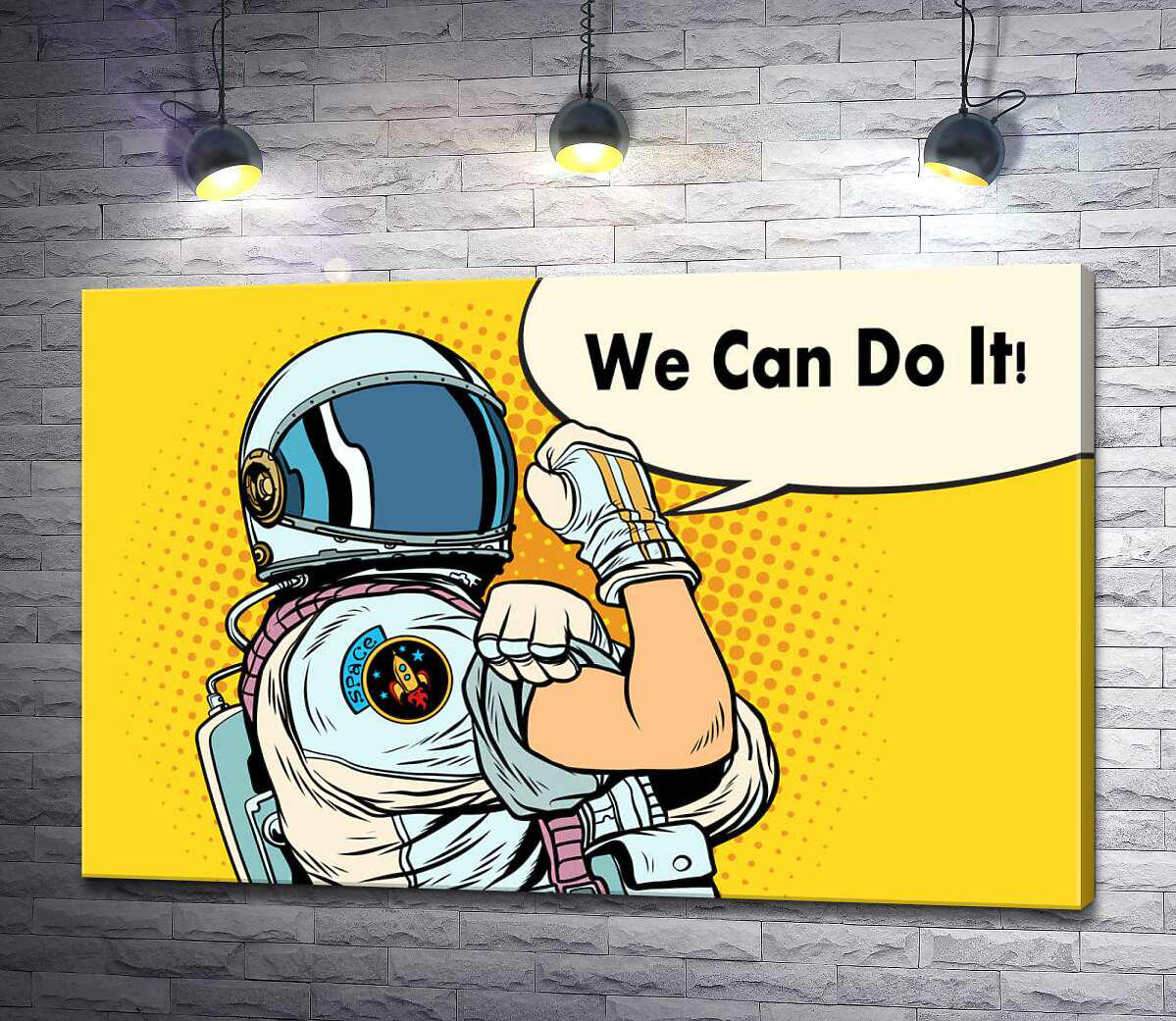 Картина ArtPoster Отважная космонавтка с фразой &quot;We Can Do It!&quot; 100x66 см Модуль №1 (003208) - фото 1