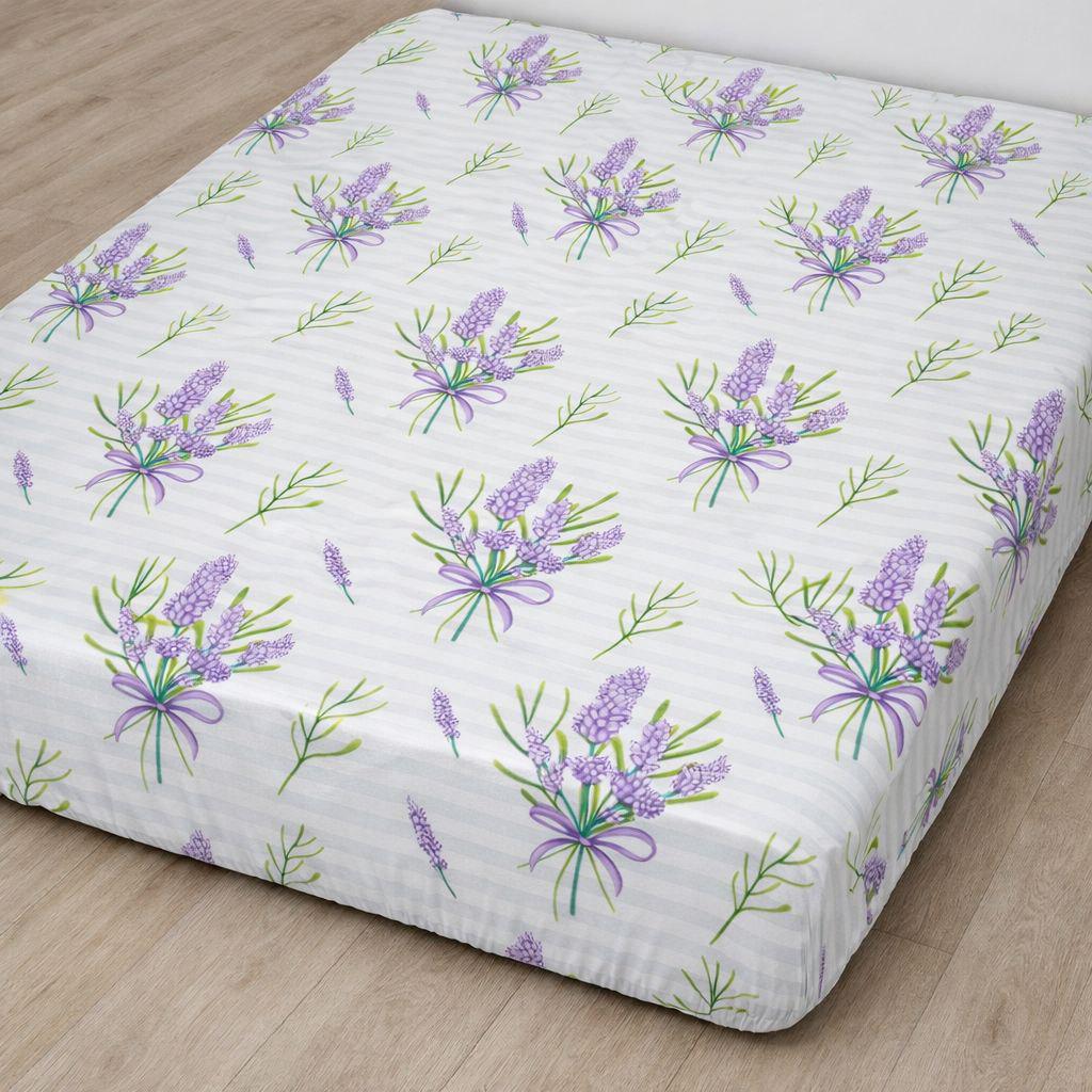 Простынь на резинке Lavender Breeze бязь 80х200х25 см (207946427)