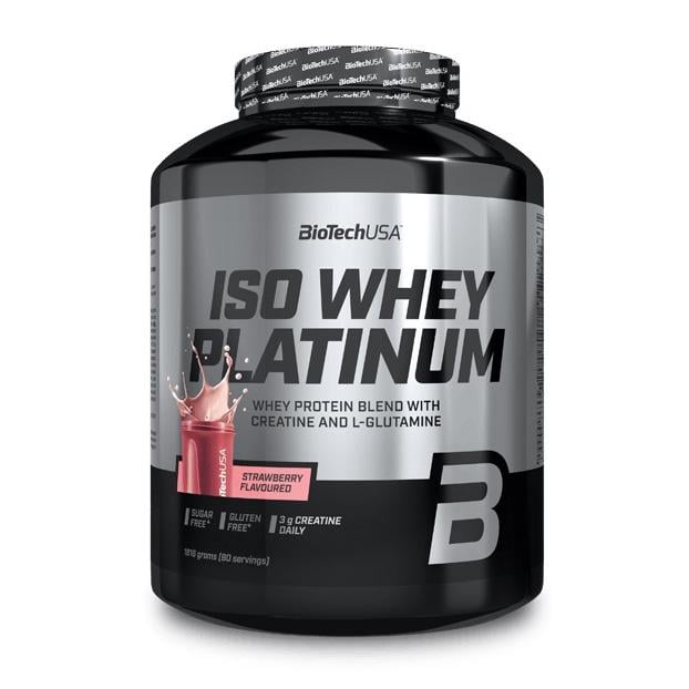 Изолят сывороточный BioTech Iso Whey Platinum 1,81 кг Клубника