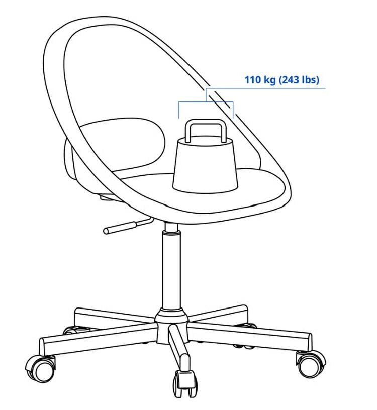 Крісло обертове LOBERGET/MALSKÄR Білий (29464737) - фото 5 Крісло обертове LOBERGET/MALSKÄR Білий (29464737) - фото 5