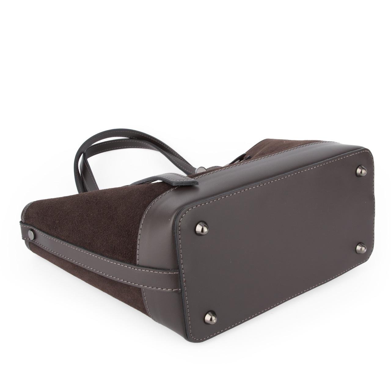 Сумка женская замшевая Virginia Conti 04054 с красной подкладкой Шоколадный (2765518452) - фото 3 Сумка женская замшевая Virginia Conti 04054 с красной подкладкой Шоколадный (2765518452) - фото 3