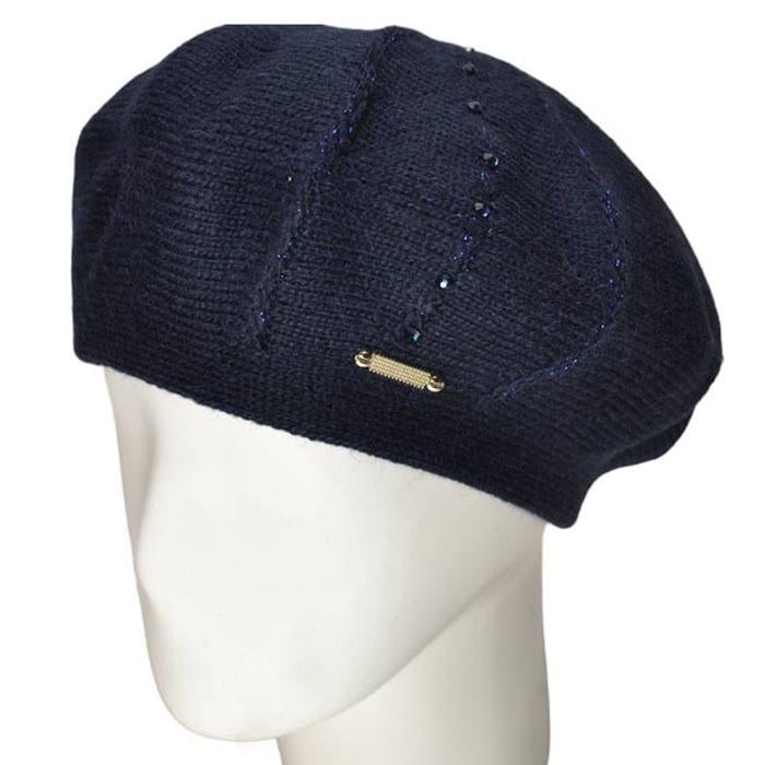 Берет жіночий Lirus Монако подвійний вовняний Синій (87234)