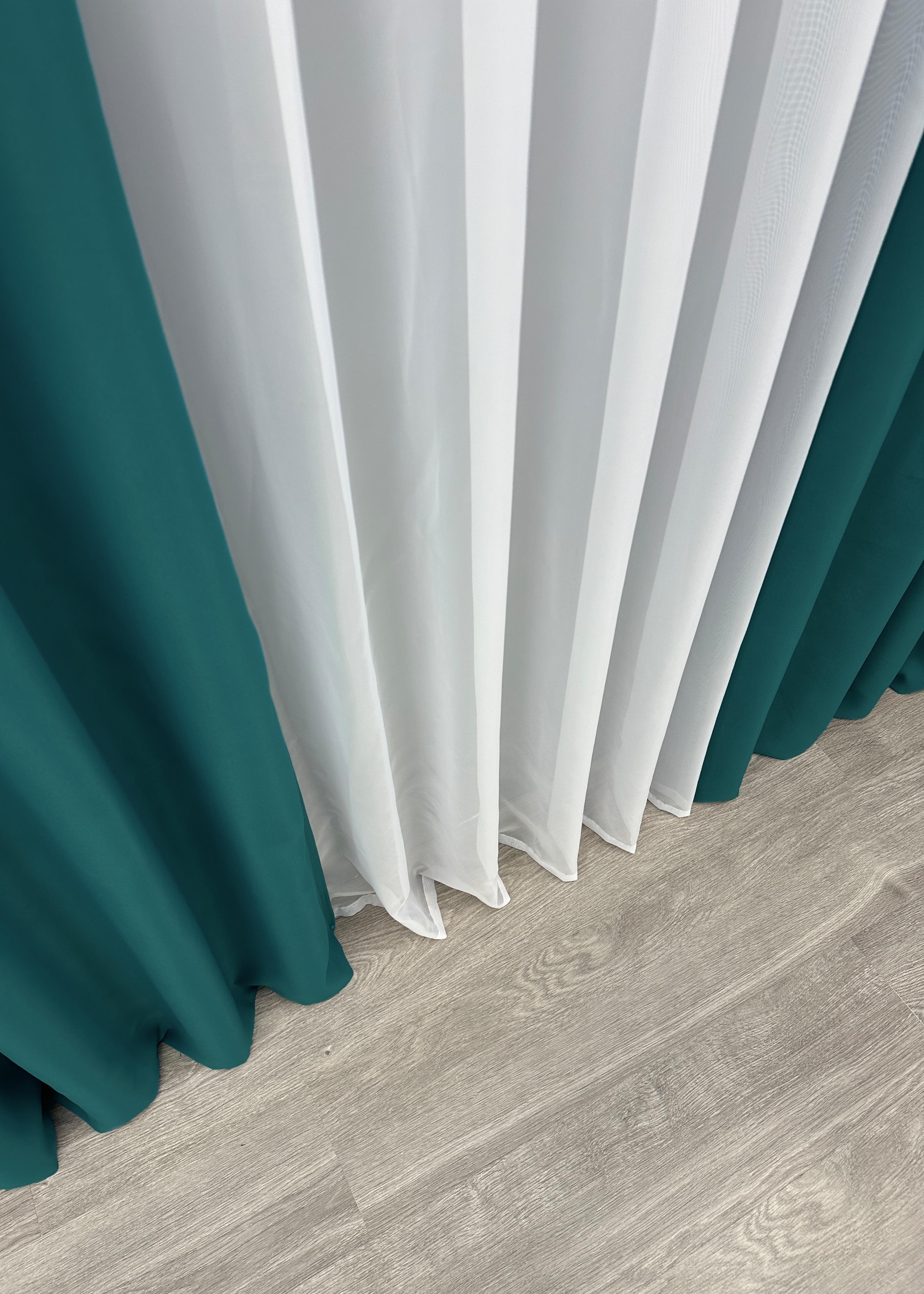 Комплект готових штор VR-Textil Блекаут Bagema Rvs №1297ш 200х270 см 2 шт. Смарагдовий (32-095) - фото 10